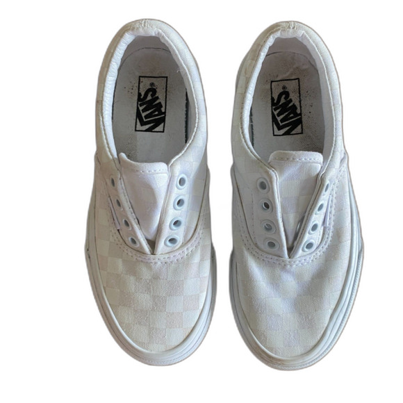 Vans White Checkered Lace-Up Sneakers Youth 1 - Picture 3 of 13